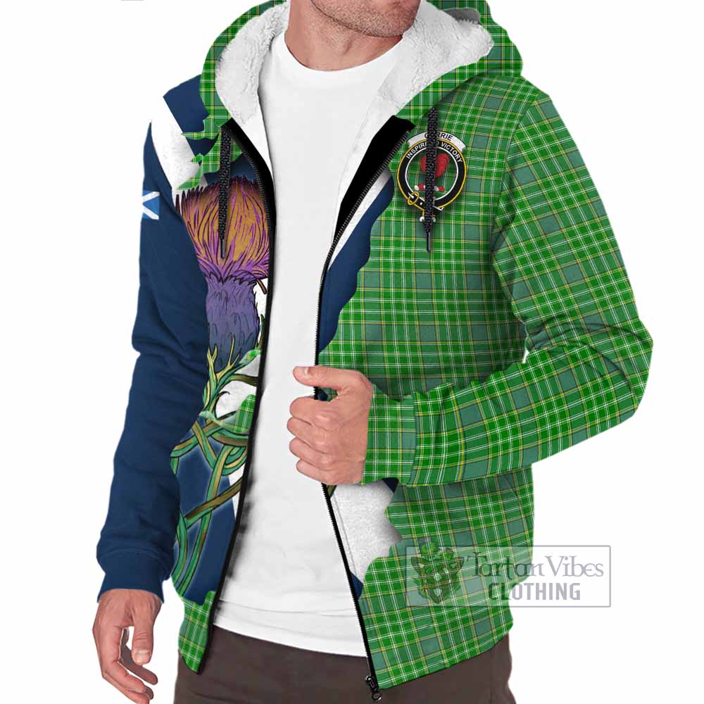 Currie Tartan Family Crest Sherpa Hoodie Scottish Thistle Celtic Inspired - Tartan Vibes Clothing