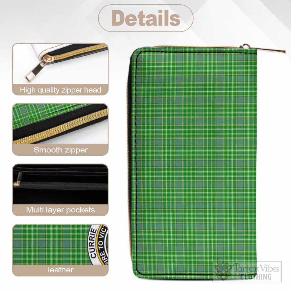Currie Tartan Women's Leather Wallet with Family Crest - Tartan Vibes Clothing
