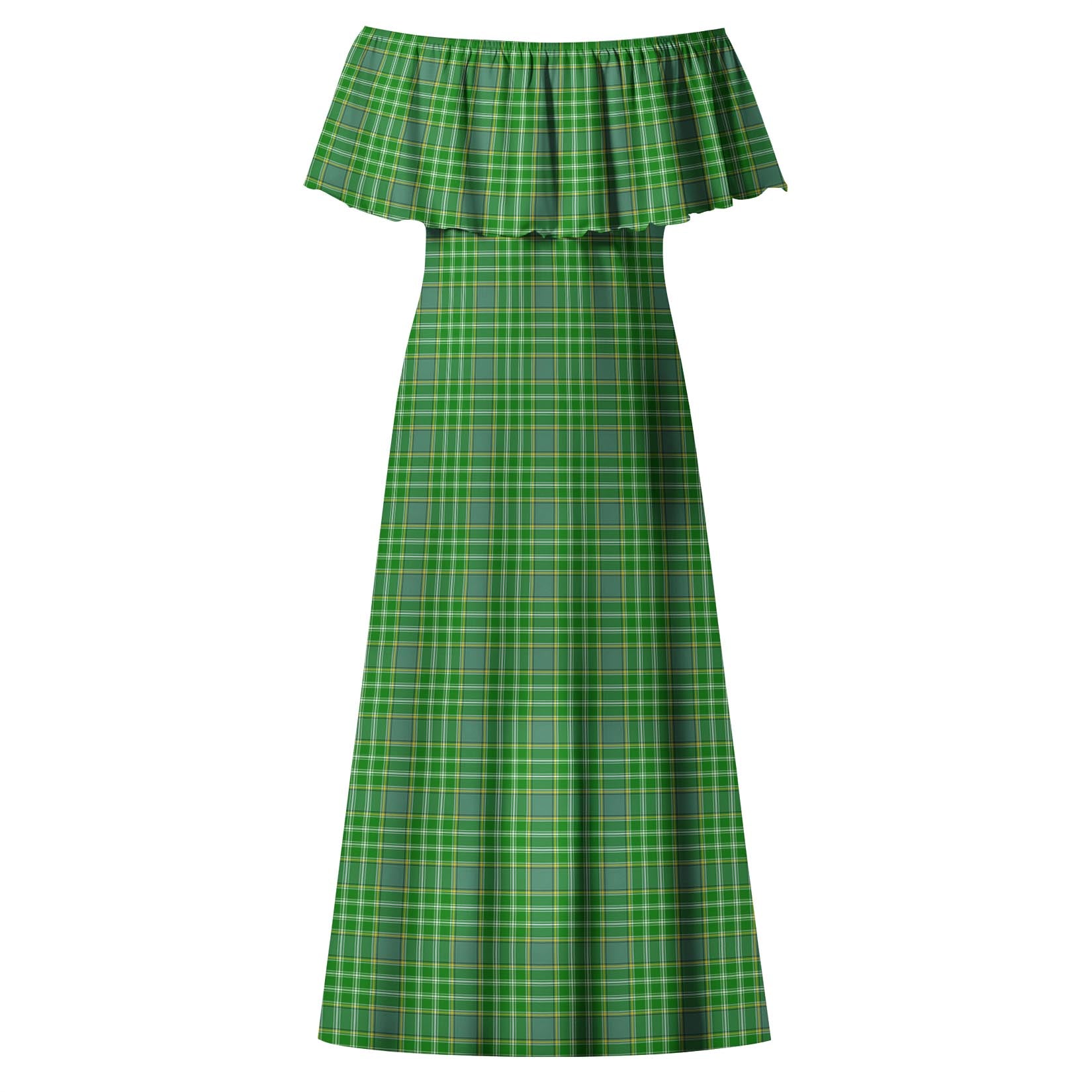 Currie Tartan Off Shoulder Long Dress - Tartan Vibes Clothing