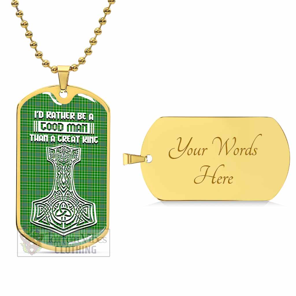 Currie Tartan Dog Tag Necklace Viking Mjolnir Style Gold Yes - Tartan Vibes Clothing