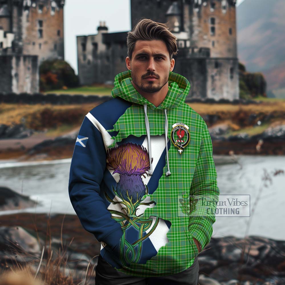 Currie Tartan Family Crest Cotton Hoodie Scottish Thistle Celtic Inspired - Tartan Vibes Clothing