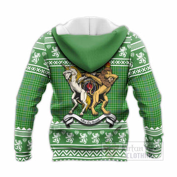 Currie Clan Tartan Crest Christmas Knitted Hoodie Coat of Arms Funny Style