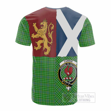 Currie Crest Tartan Cotton T-shirt with Lion Rampant Saltire Style