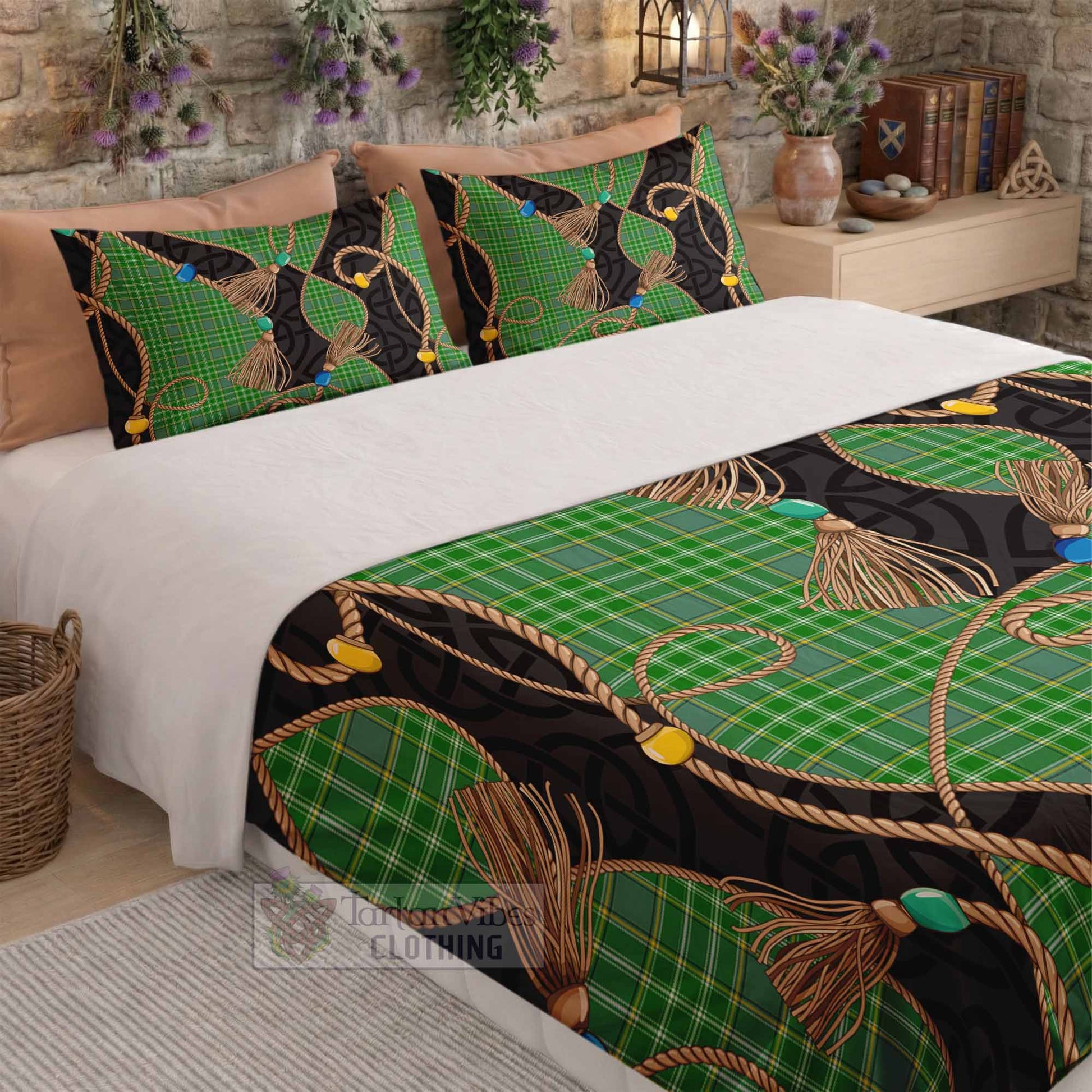 Currie Scottish Tartan Twisted Ropes Stylized Bedding Set - Tartan Vibes Clothing