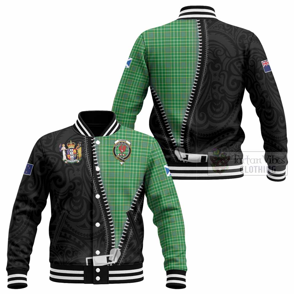 Currie Tartan Baseball Jacket New Zealand Pattern Unique Zipper Stylized