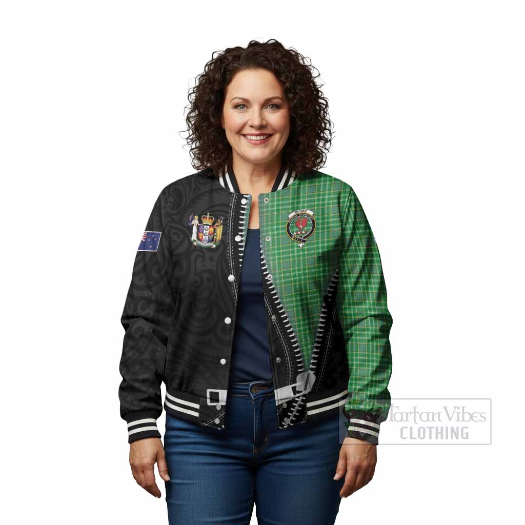Currie Tartan Baseball Jacket New Zealand Pattern Unique Zipper Stylized