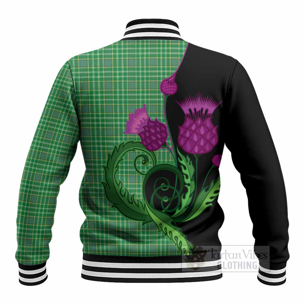 Currie Tartan Baseball Jacket Traditional Scottish Thistle