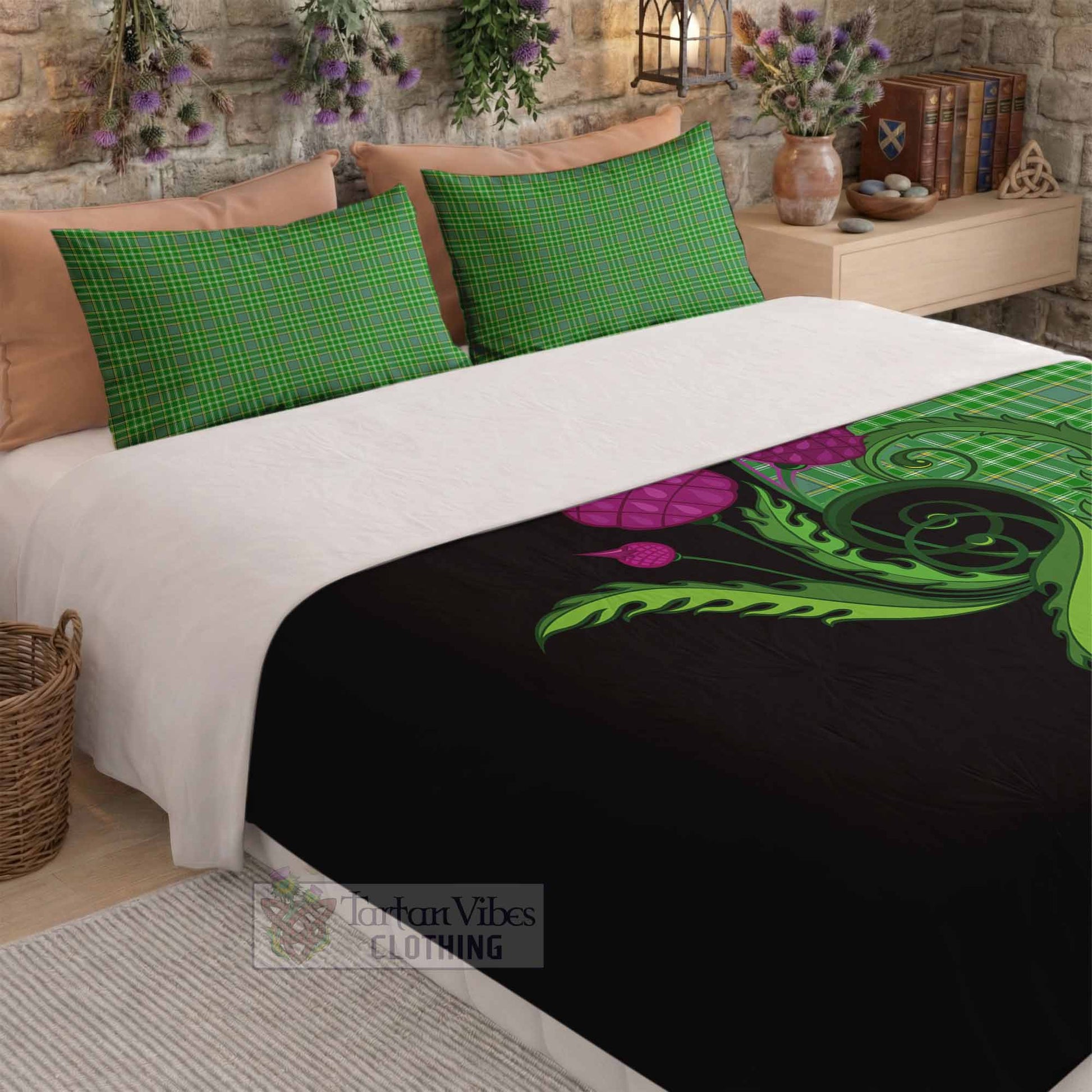 Currie Tartan Bedding Set Traditional Scottish Thistle - Tartan Vibes Clothing