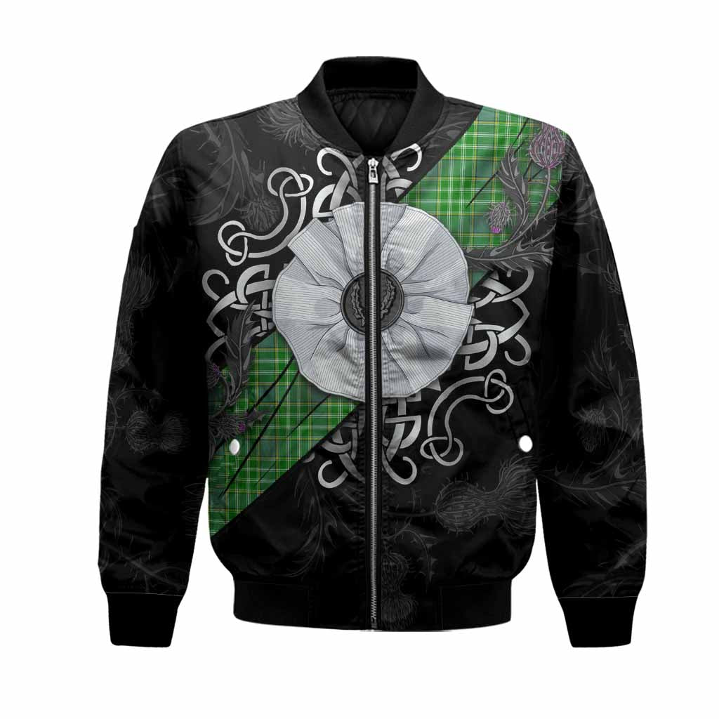 Currie Tartan Bomber Jacket Jacobite White Rose Unisex Black - Tartan Vibes Clothing