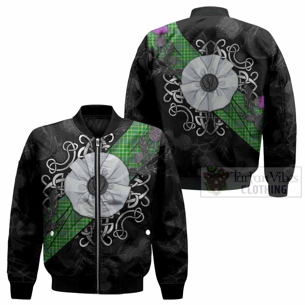 Currie Tartan Bomber Jacket Jacobite White Rose - Tartan Vibes Clothing