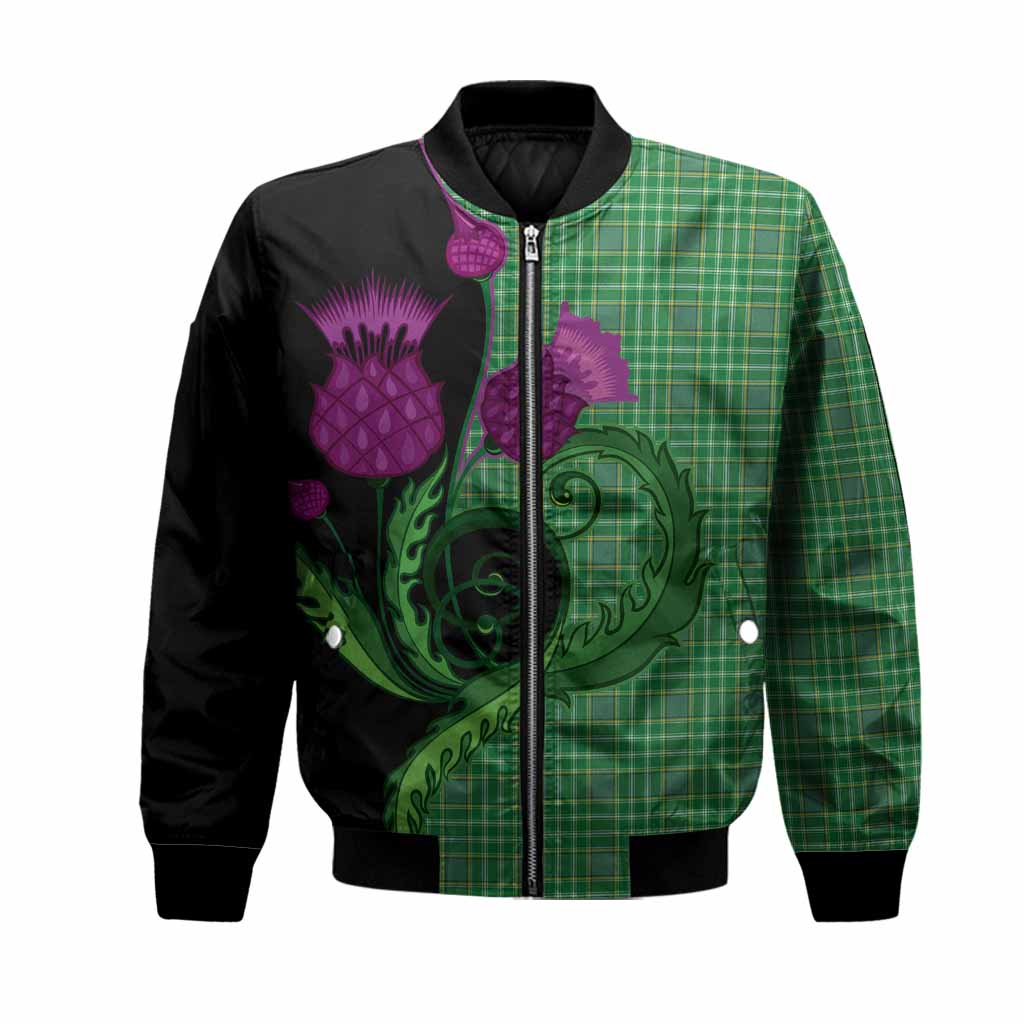 Currie Tartan Bomber Jacket Traditional Scottish Thistle