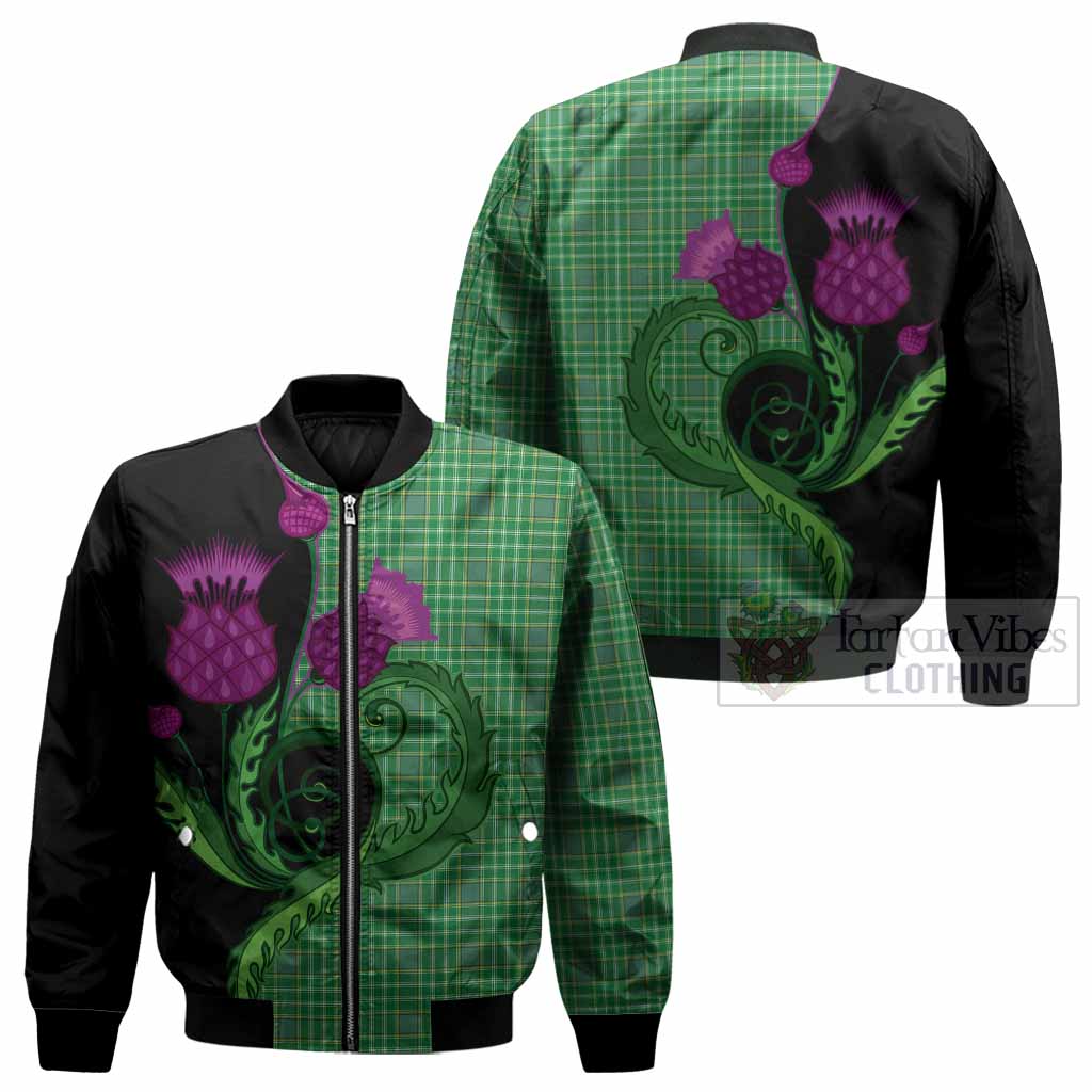 Currie Tartan Bomber Jacket Traditional Scottish Thistle