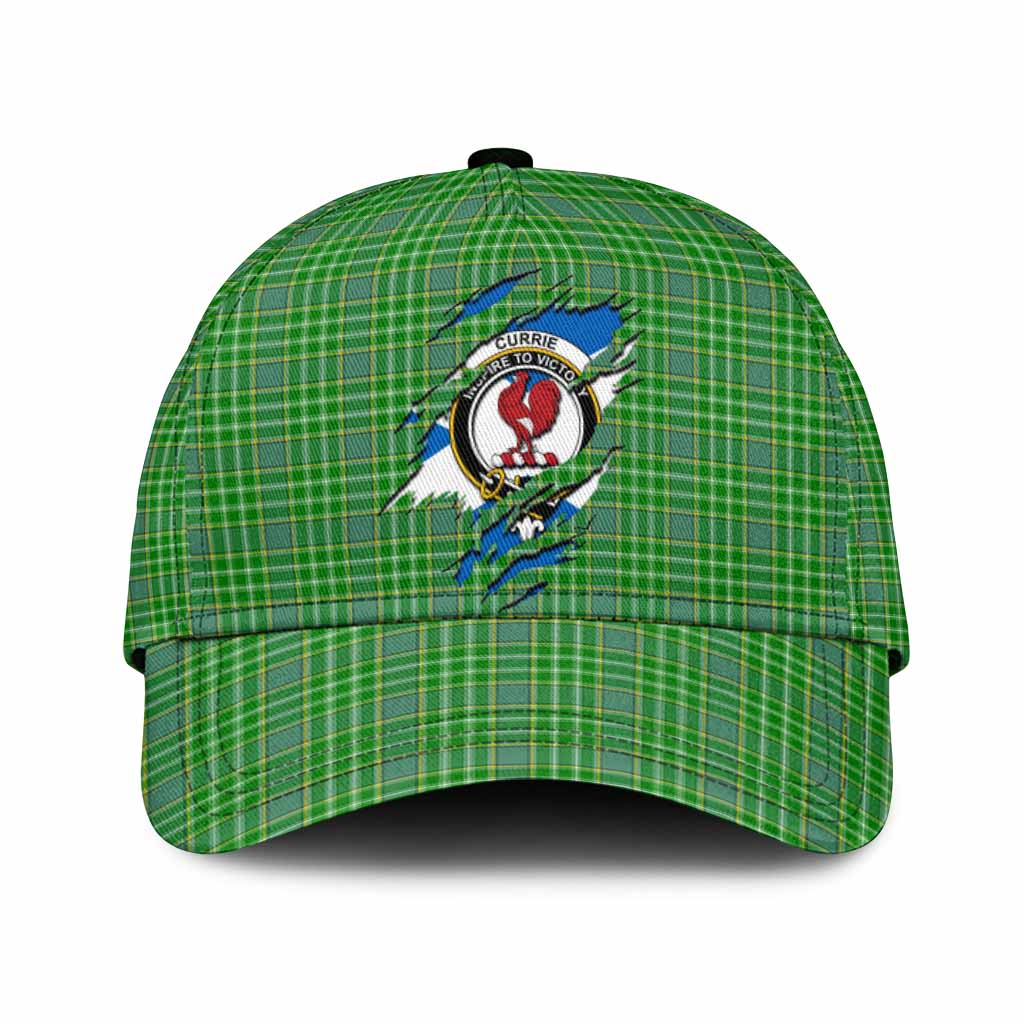 Currie Tartan Classic Cap with Family Crest In Me Style