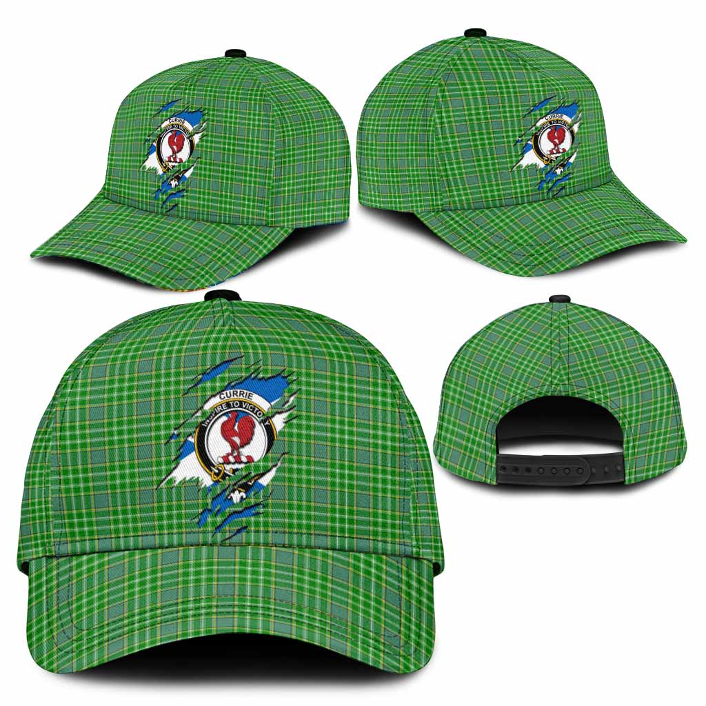 Currie Tartan Classic Cap with Family Crest In Me Style