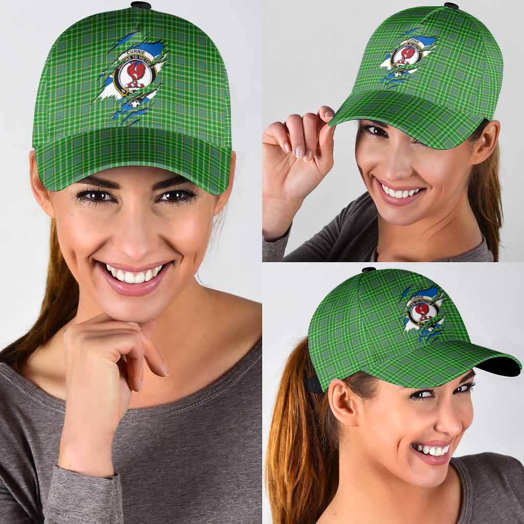 Currie Tartan Classic Cap with Family Crest In Me Style