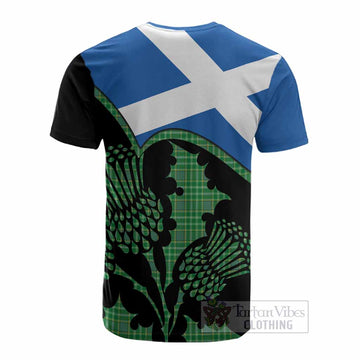Currie Tartan Family Crest Cotton T-shirt Scotland Thistle Floral Flag Style