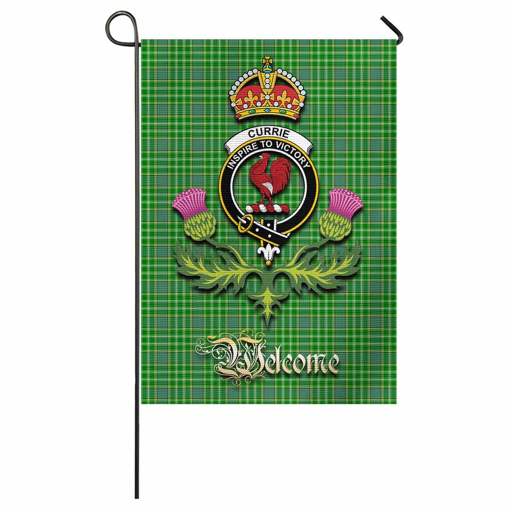 Currie Tartan Family Crest Garden Flag Royal Thistle Welcome Style - Tartan Vibes Clothing