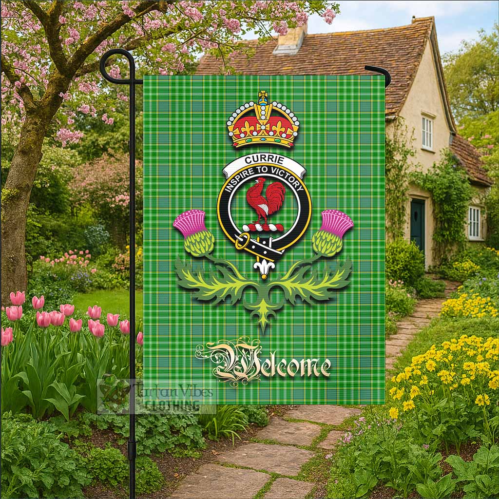 Currie Tartan Family Crest Garden Flag Royal Thistle Welcome Style - Tartan Vibes Clothing