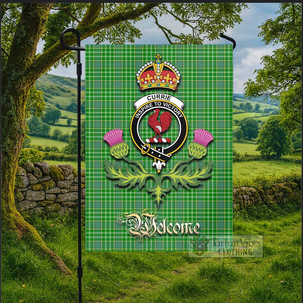 Currie Tartan Family Crest Garden Flag Royal Thistle Welcome Style - Tartan Vibes Clothing