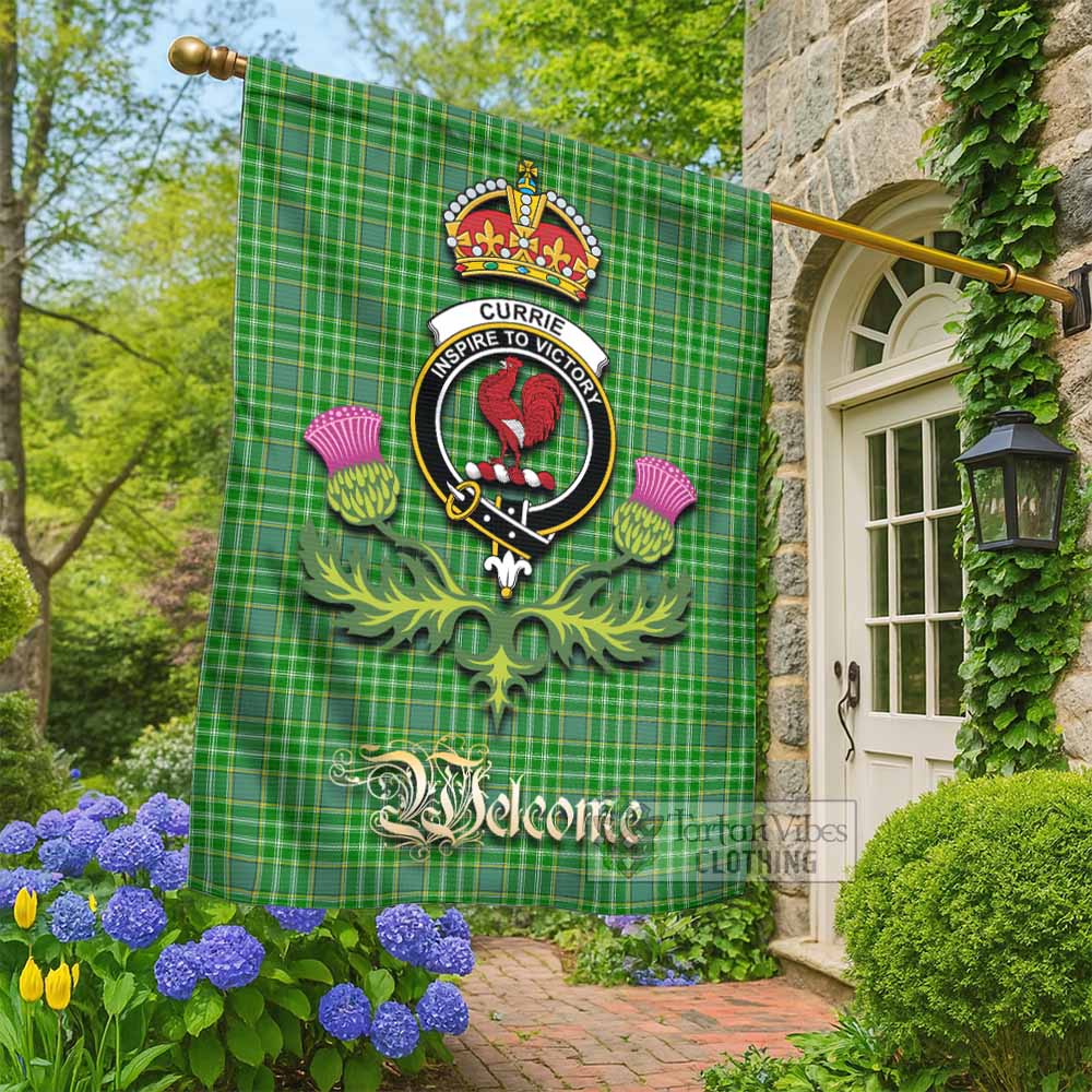 Currie Tartan Family Crest Garden Flag Royal Thistle Welcome Style - Tartan Vibes Clothing