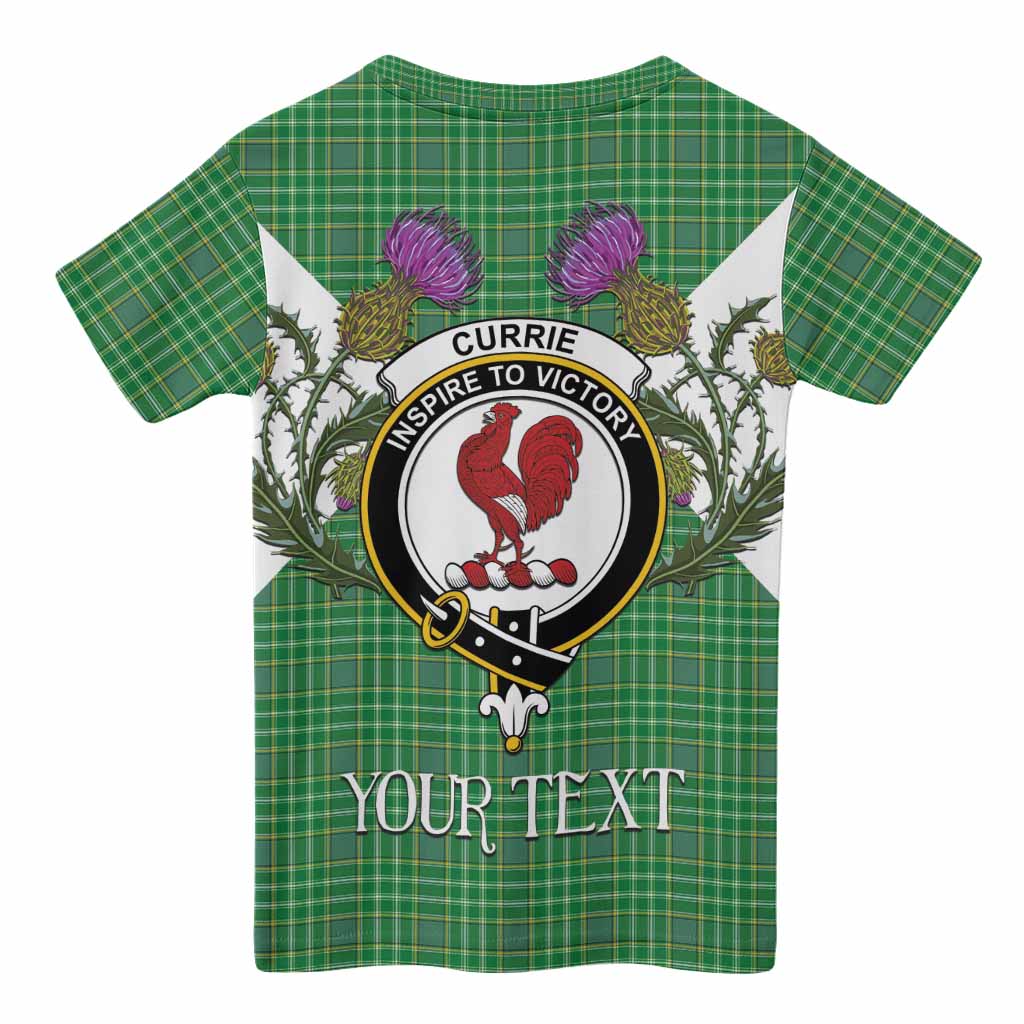 Currie Tartan Family Crest Kid T-shirt Scottish Burns Night Thistle Floral