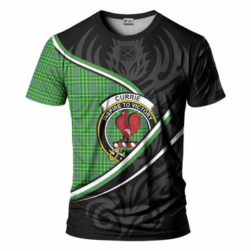 Currie Tartan Family Crest T-shirt Celtic Scottish Thistle Floral