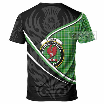 Currie Tartan Family Crest T-shirt Celtic Scottish Thistle Floral