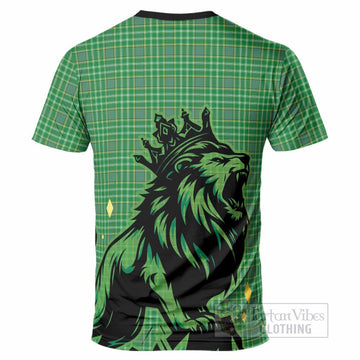 Currie Tartan Family Crest T-Shirt Crowned Lion Roaring