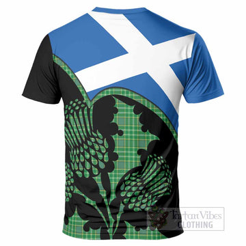 Currie Tartan Family Crest T-Shirt Scotland Thistle Floral Flag Style