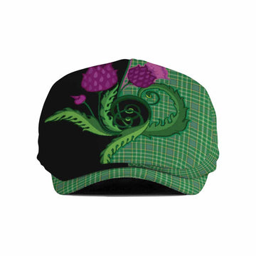 Currie Tartan Flat Cap, Jeff Cap Traditional Scottish Thistle