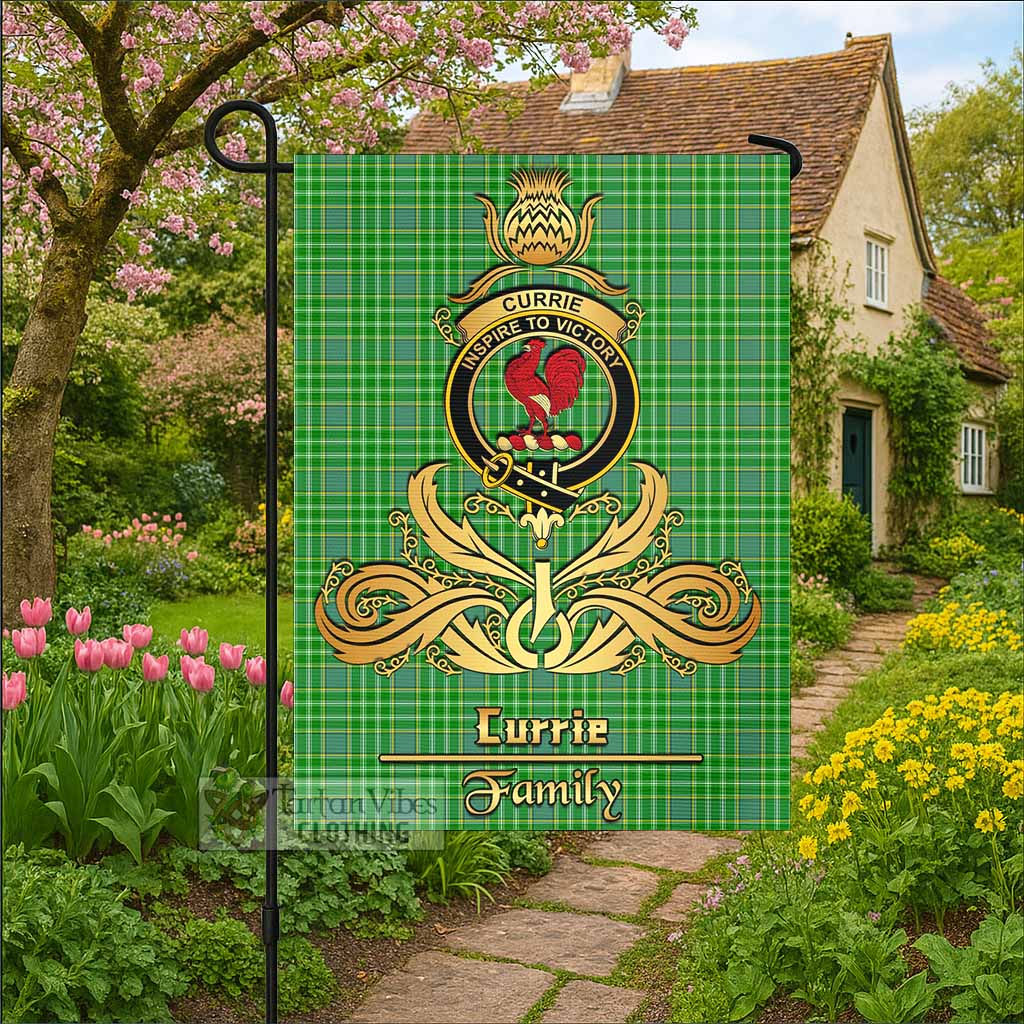 Currie Tartan Garden Flag with Highland Thistle Cherish Family Crest Style - Tartan Vibes Clothing