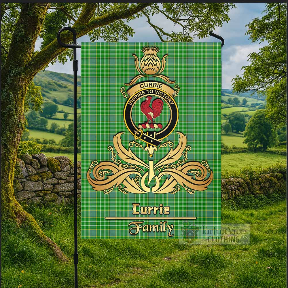 Currie Tartan Garden Flag with Highland Thistle Cherish Family Crest Style - Tartan Vibes Clothing