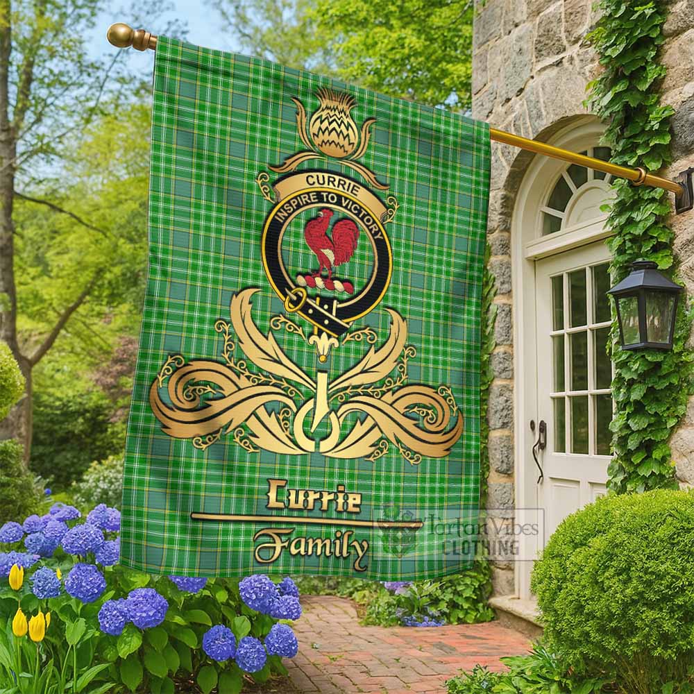Currie Tartan Garden Flag with Highland Thistle Cherish Family Crest Style - Tartan Vibes Clothing