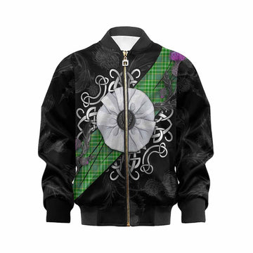 Currie Tartan Kid Bomber Jacket Jacobite White Rose Kid XS - Tartan Vibes Clothing
