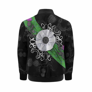 Currie Tartan Kid Bomber Jacket Jacobite White Rose Kid - Tartan Vibes Clothing