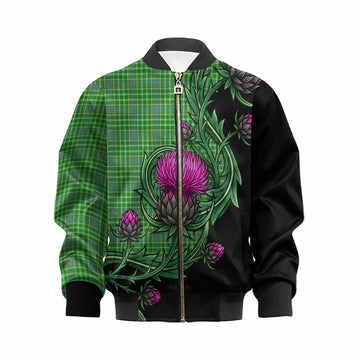 Currie Tartan Kid Bomber Jacket Resilient Scottish Thistle Kid XS - Tartan Vibes Clothing