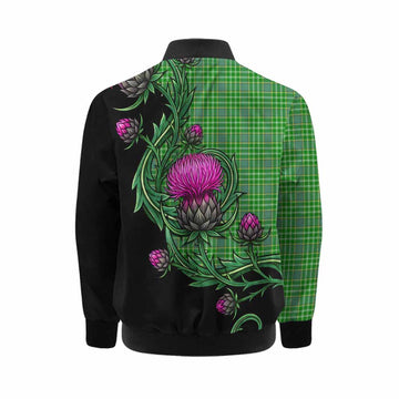 Currie Tartan Kid Bomber Jacket Resilient Scottish Thistle Kid - Tartan Vibes Clothing