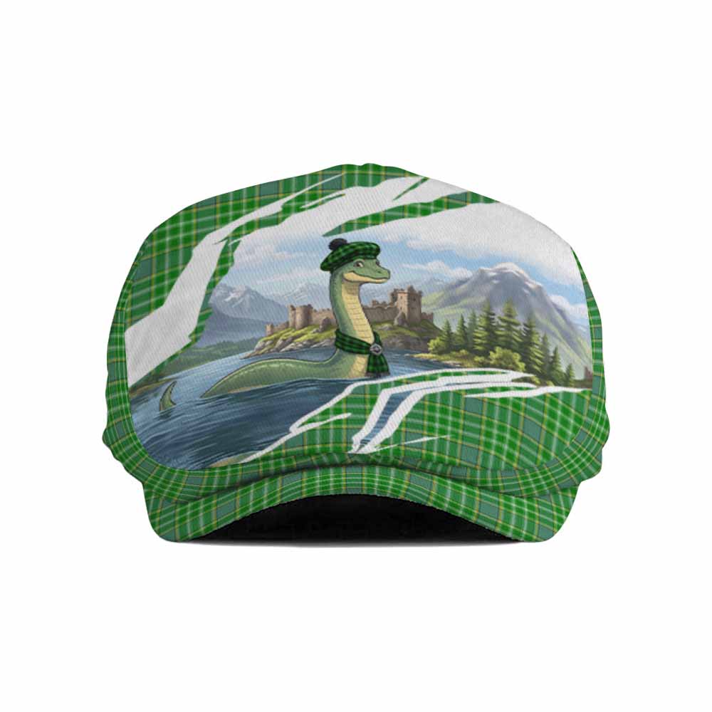 Currie Tartan Loch Ness Monster Scottish Heritage Art Flat Cap, Jeff Cap