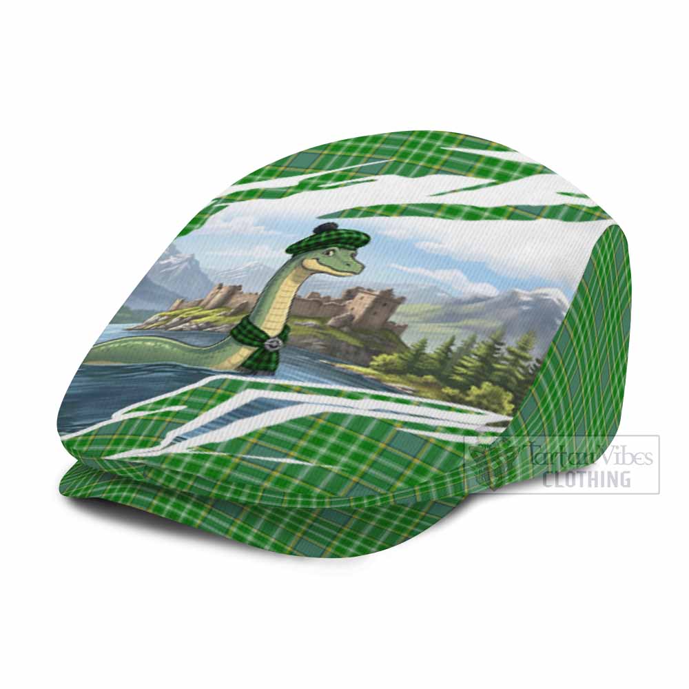 Currie Tartan Loch Ness Monster Scottish Heritage Art Flat Cap, Jeff Cap