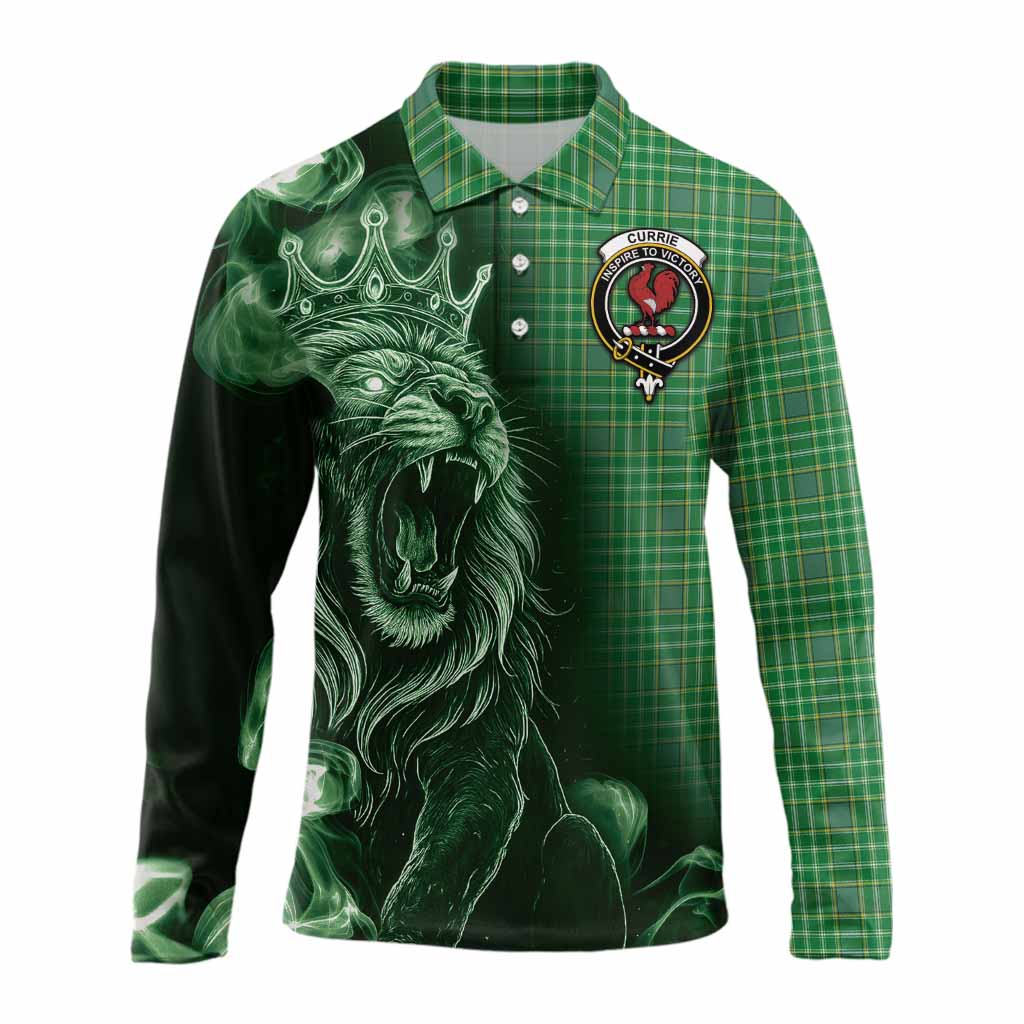Currie Tartan Long Sleeve Polo Shirt Roaring Lion Heritage