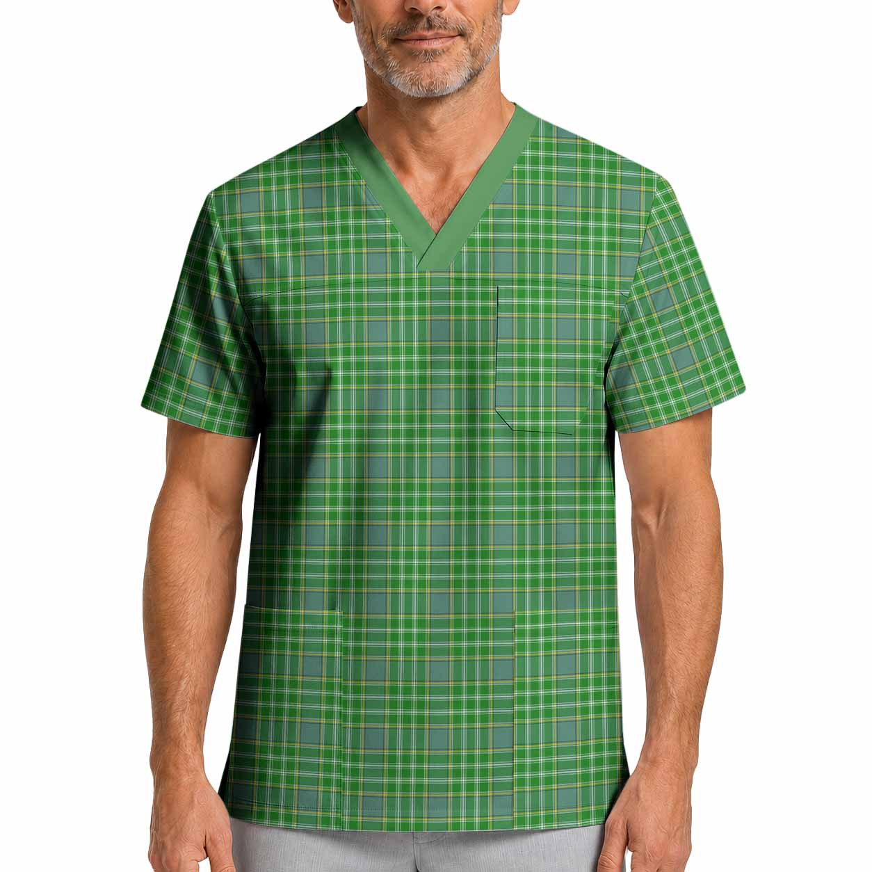 Currie Tartan Scrub Top XL - Tartan Vibes Clothing