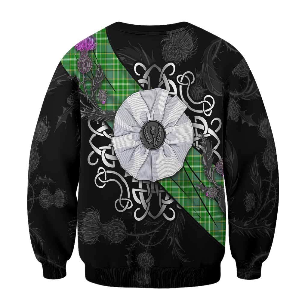 Currie Tartan Sweatshirt Jacobite White Rose - Tartan Vibes Clothing
