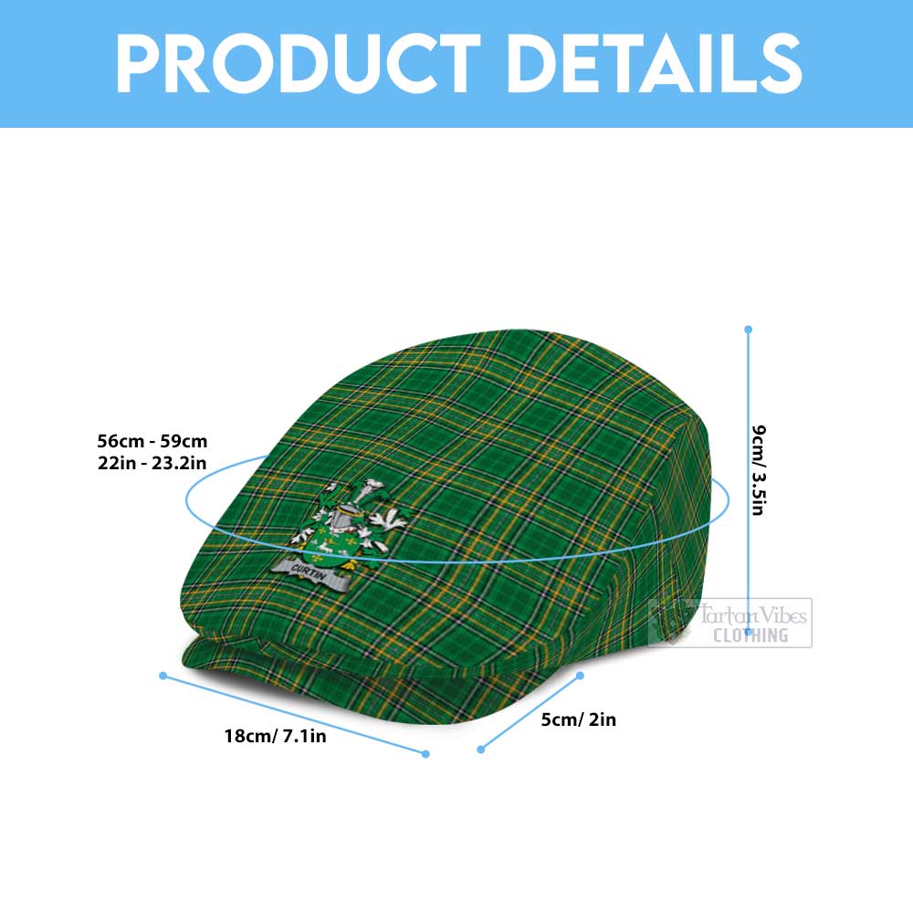Tartan Vibes Clothing Curtin Irish Clan Tartan Jeff Hat with Coat of Arm