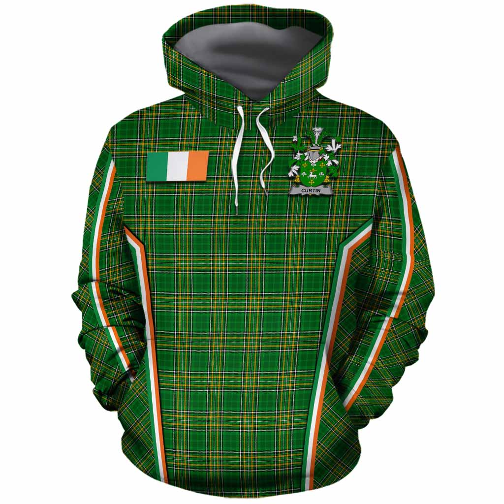 Curtin Irish Clan Coat of Arm Tartan Cotton Hoodie Flag Style
