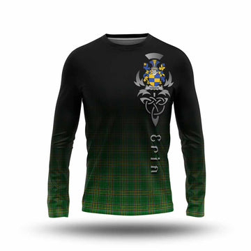 Tartan Vibes Clothing Cusack Irish Clan Long Sleeve T-Shirt with Coat of Arms Erin Go Bragh Celtic Inspired