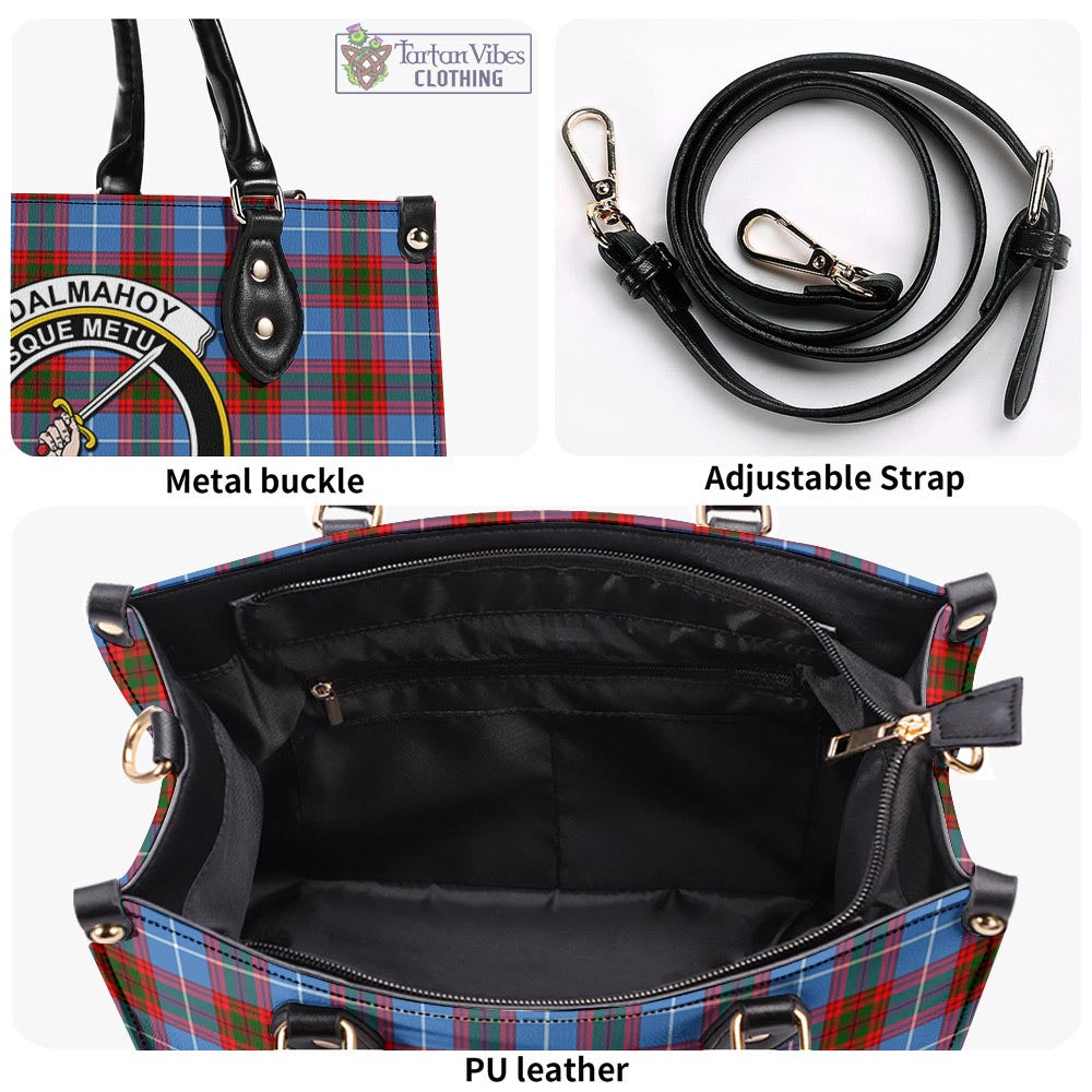 Dalmahoy Tartan Luxury Leather Handbags with Family Crest - Tartan Vibes Clothing