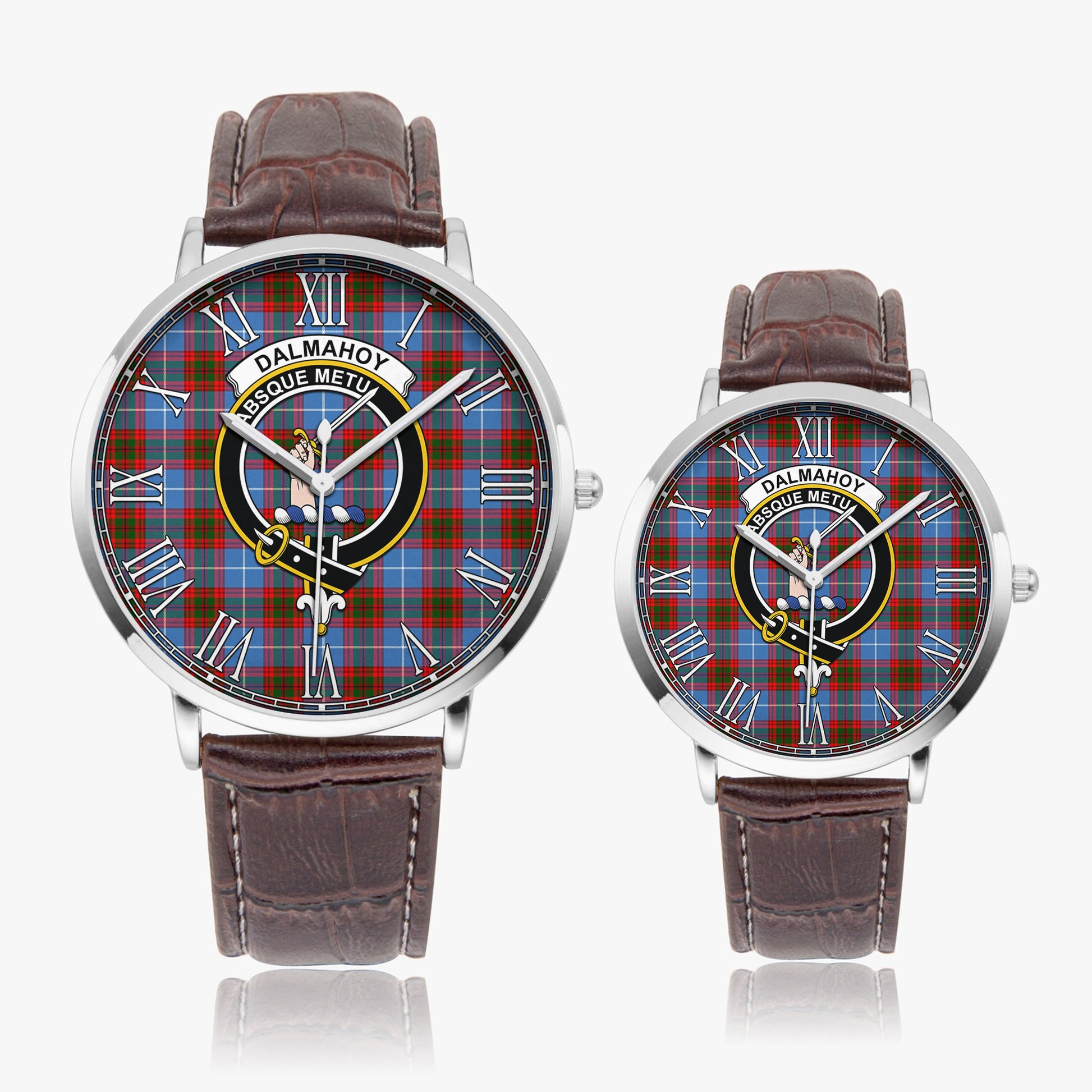 Dalmahoy Tartan Family Crest Leather Strap Quartz Watch - Tartan Vibes Clothing