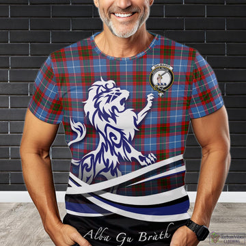 Dalmahoy Tartan T-Shirt with Alba Gu Brath Regal Lion Emblem