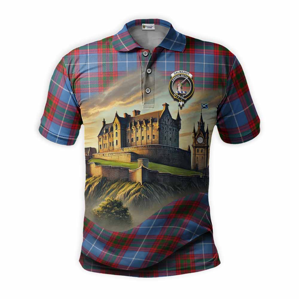 Dalmahoy Tartan Family Crest Polo Shirt with Scottish Ancient Castle Style Kid - Tartan Vibes Clothing