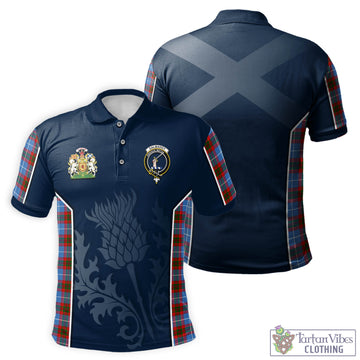Dalmahoy Tartan Men's Polo Shirt with Family Crest and Scottish Thistle Vibes Sport Style Kid - Tartan Vibes Clothing